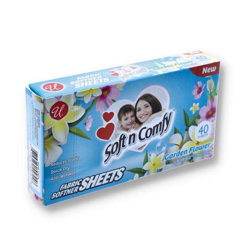 40CT FABRIC SOFTENER SHEETS GARDEN FLOWER 9x6.2''