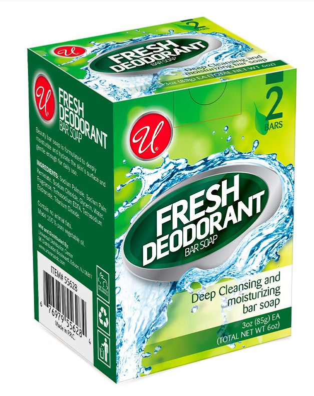 U 2PK 3OZ FRESH DEODORANT BAR SOAP