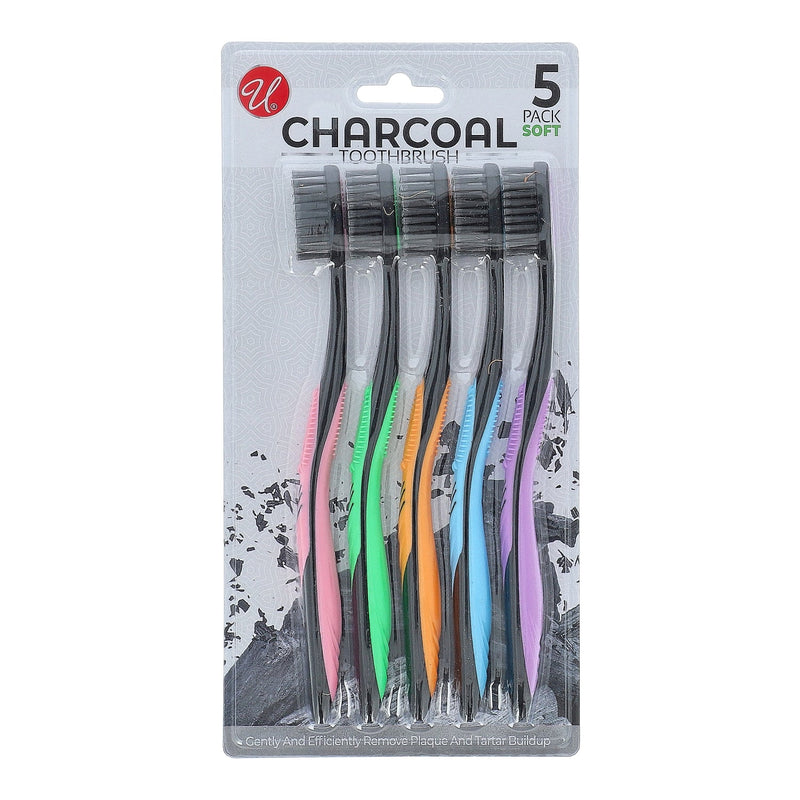 55643C-5PK CHARCOAL TOOTH BRUSH SOFT BRISTLES
