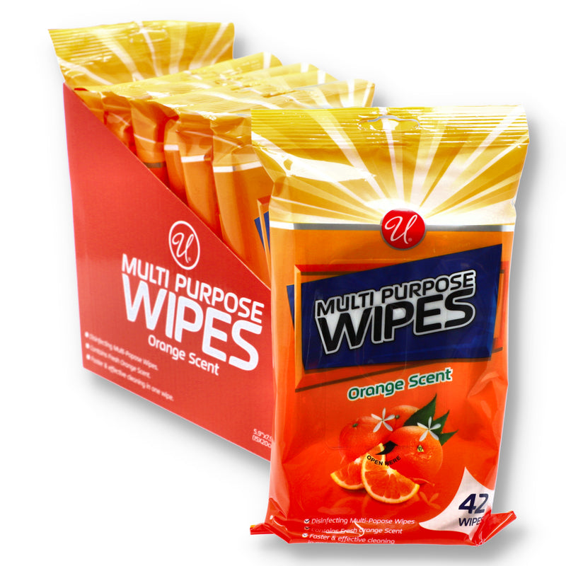 42ct ORANGE MULTI PURPOSE CLEANING WIPES