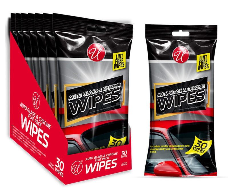 30ct AUTO GLASS AND CHROME PACK WIPES
