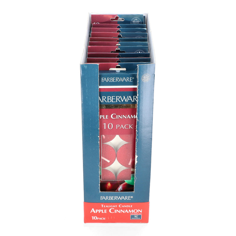 FABERWARE 10PK TEALIGHT CANDLE APPLE CINNAMON SCENT