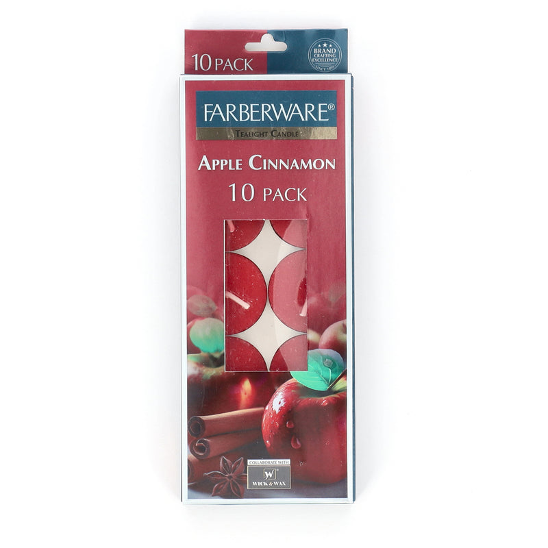 FABERWARE 10PK TEALIGHT CANDLE APPLE CINNAMON SCENT