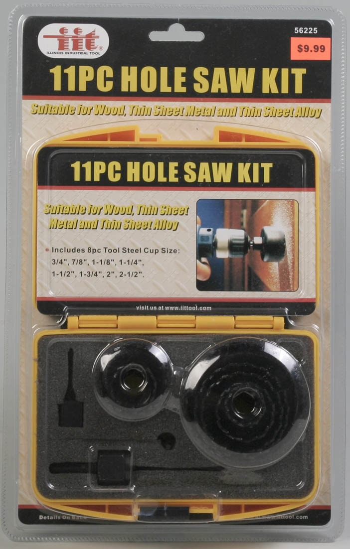 IIT 11pc HOLE SAW KIT NO SLIP CASE