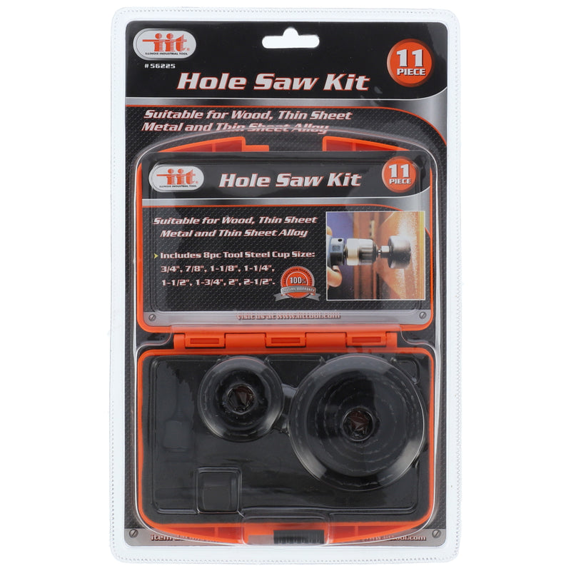 IIT 11pc HOLE SAW KIT NO SLIP CASE