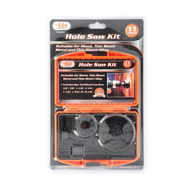 IIT 11pc HOLE SAW KIT NO SLIP CASE