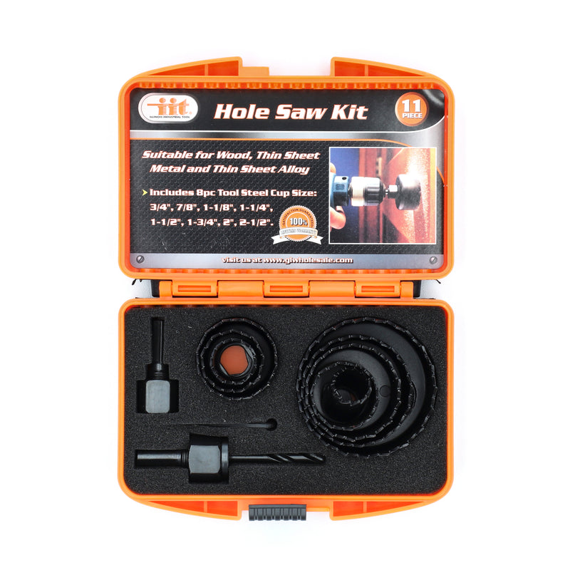 IIT 11pc HOLE SAW KIT NO SLIP CASE