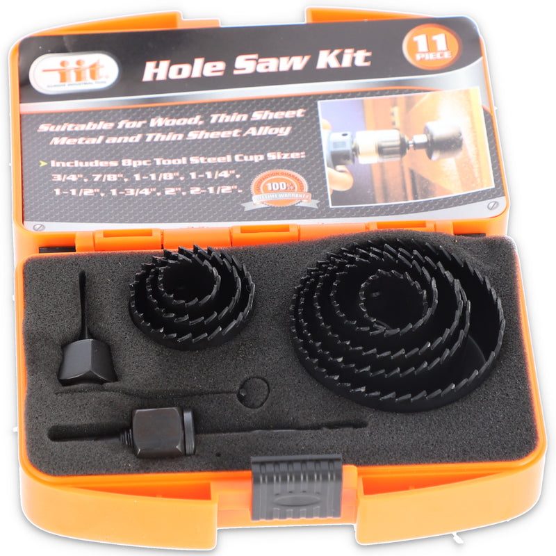 IIT 11pc HOLE SAW KIT NO SLIP CASE