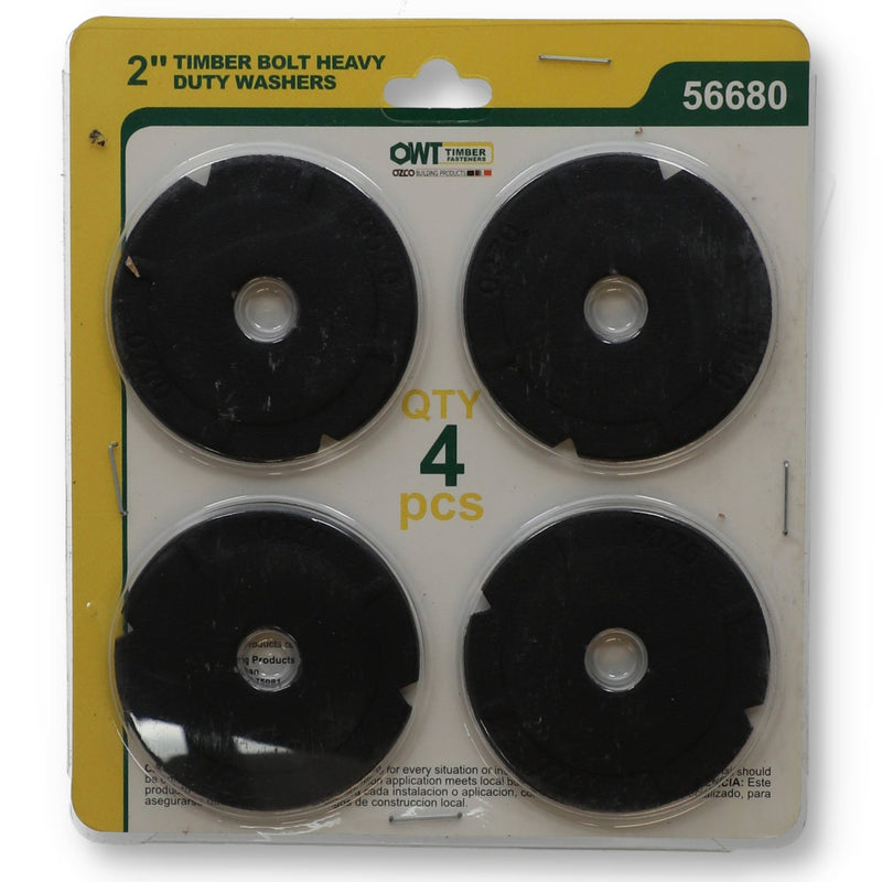 4pk 2'' HEAVY DUTY TIMBER BOLT WASHERS