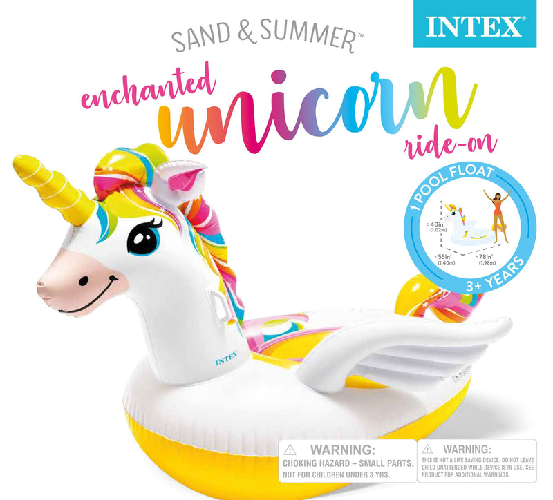 INTEX UNICORN RIDE-ON INFLATABLE 78x55x40''
