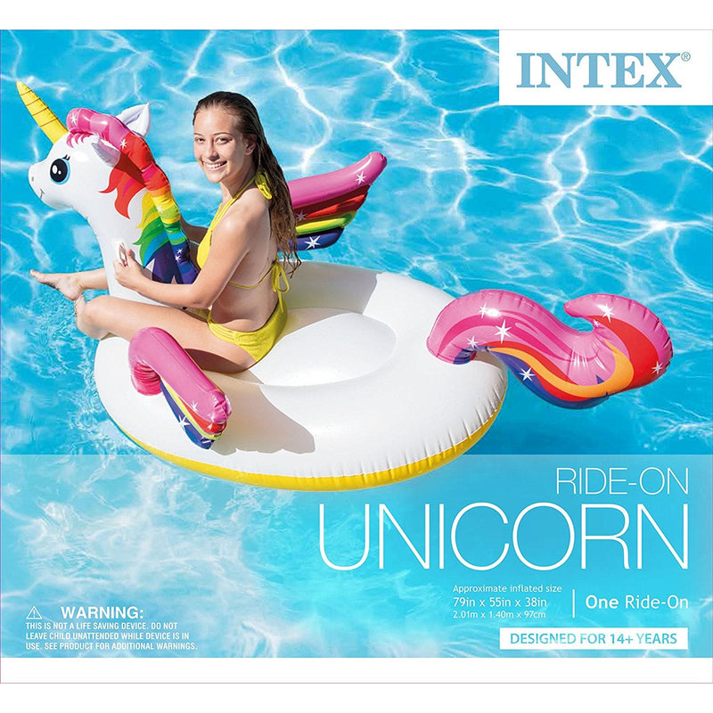 INTEX UNICORN RIDE-ON INFLATABLE 78x55x40''