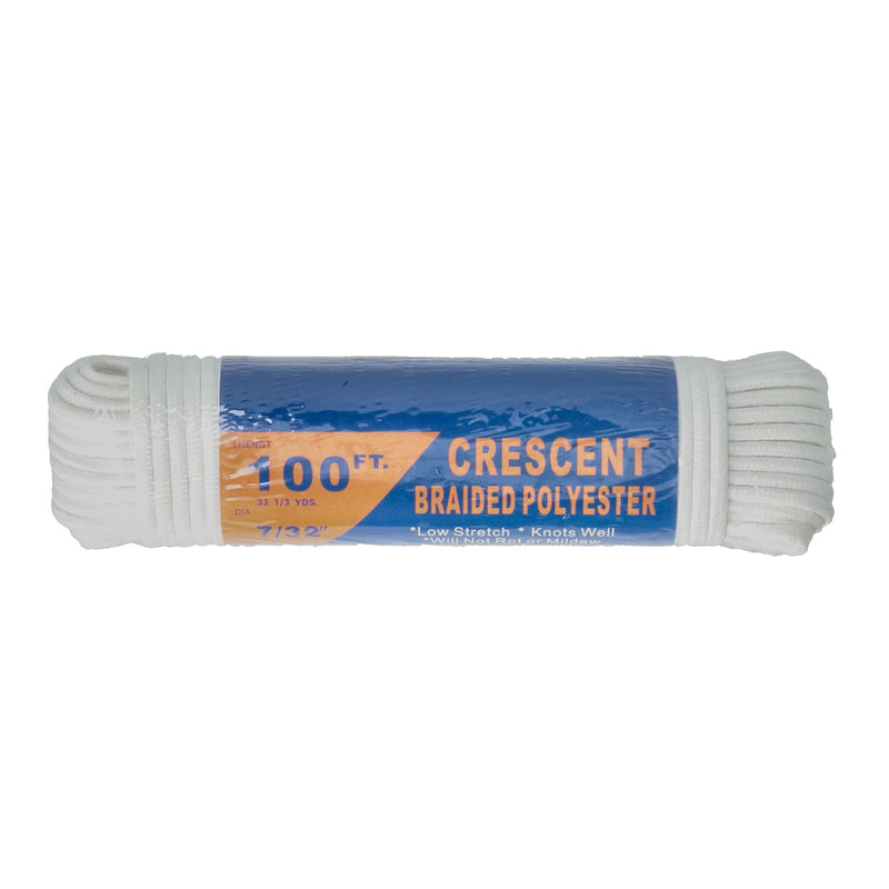100' x 7/32'' CRESCENT BRAIDED POLYESTER ROPE