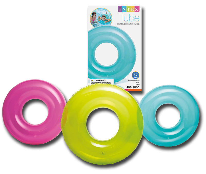 INTEX TRANSPARENT SWIM TUBE ASSORTED COLORS 30''