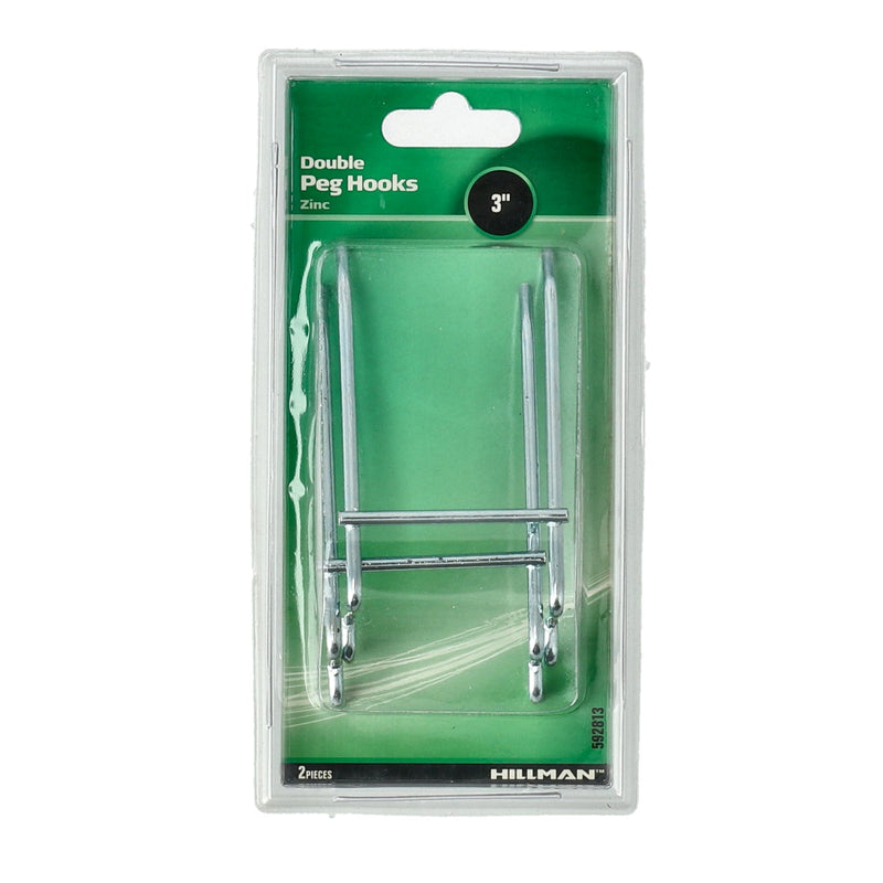 HILLMAN 2PK 3'' DOUBLE PEG HOOKS