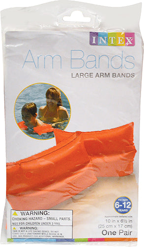 INTEX LARGE SWIMMING ARM BANDS ORANGE AGES 6-12