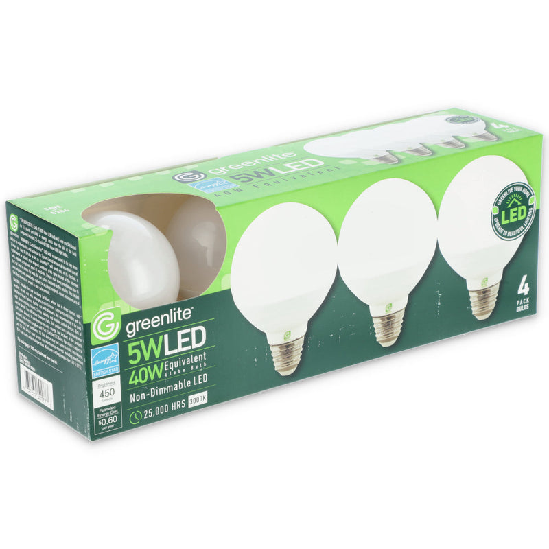 4PK 5=40W LED G25 GLOBE BULB