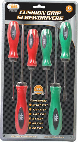 IIT 6pc CUSHION GRIP SCREWDRIVERS