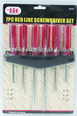 IIT 7pc COLORLINE SCREWDRIVER WITH RACK
