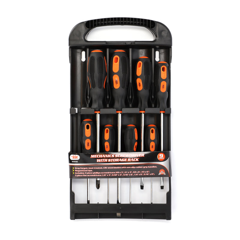 IIT 9pc MECHANICS SCREWDRIVER WITH RACK