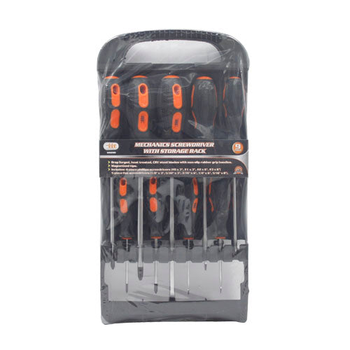 IIT 9pc MECHANICS SCREWDRIVER WITH RACK