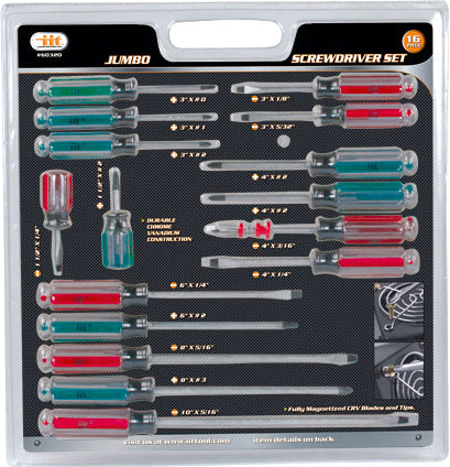 IIT 16pc JUMBO SCREWDRIVER SET