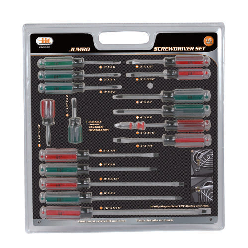 IIT 16pc JUMBO SCREWDRIVER SET