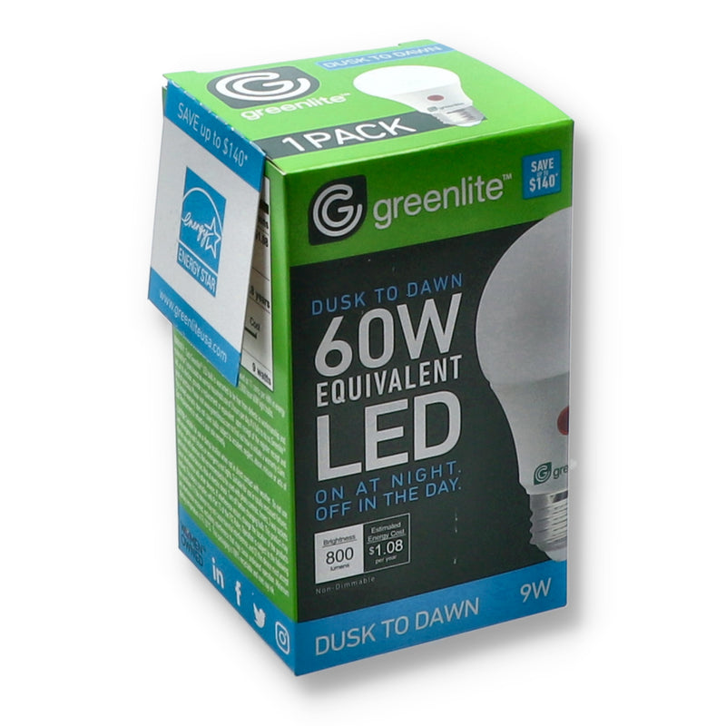 9=60W A19 DUSK TO DAWN LED BULB BRIGHT WHITE
