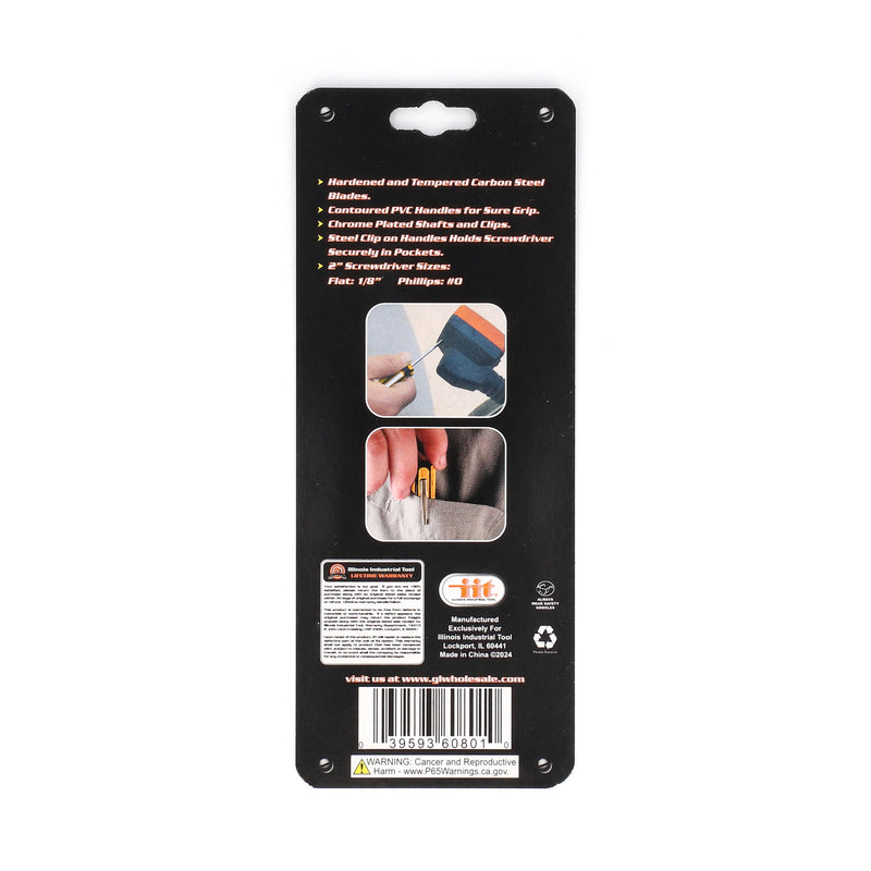 IIT 2pc POCKET CLIP SCREWDRIVER