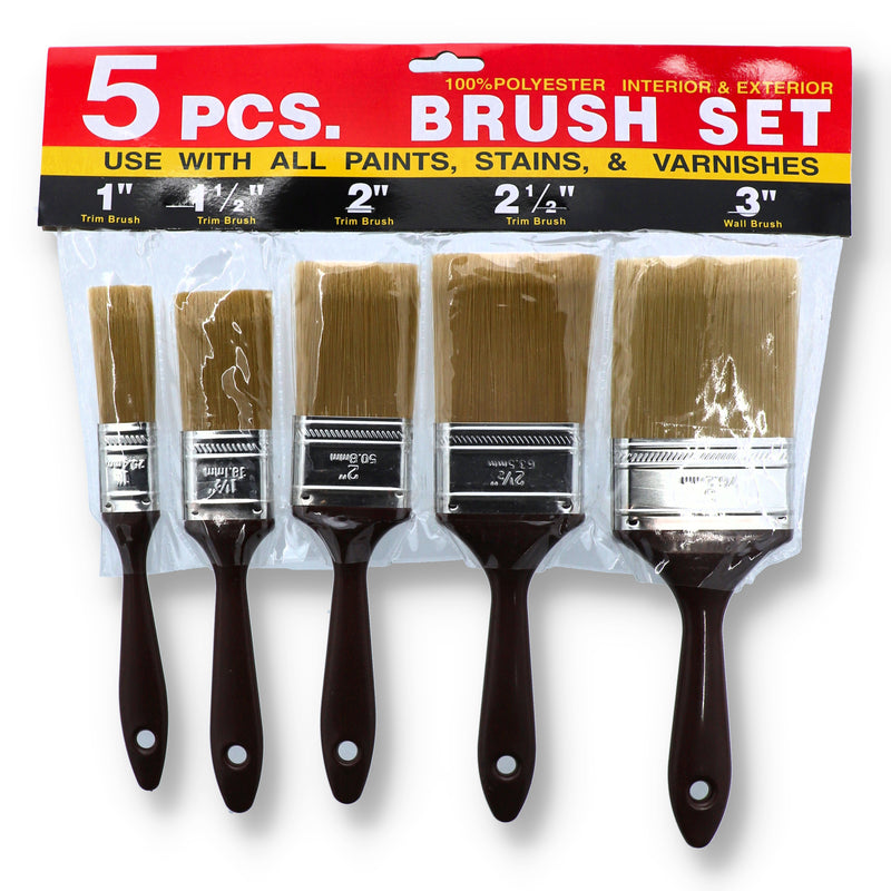 5pc PAINT BRUSH SET 1-3'' PLASTIC HANDLES
