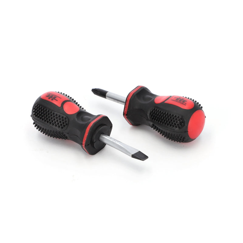 IIT PRO 2PC 1-1/2'' CRV STUBBY SCREWDRIVERS #2PH & 1/4 SLOTTED