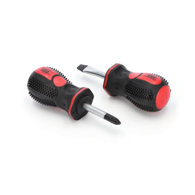 IIT PRO 2PC 1-1/2'' CRV STUBBY SCREWDRIVERS #2PH & 1/4 SLOTTED