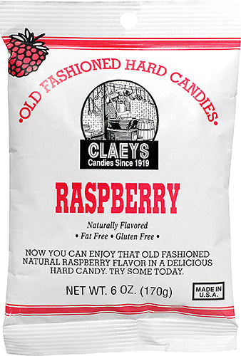 CLAEYS RASPBERRY HARD CANDY-PEG BAG