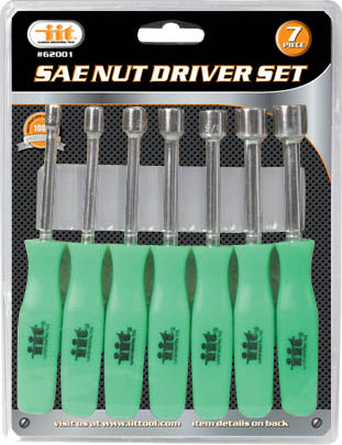 IIT 7pc NEON NUT DRIVER SAE