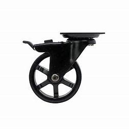 3''DESIGNER RUBBER SWIVEL CASTER WITH BRAKE -BLACK BLING