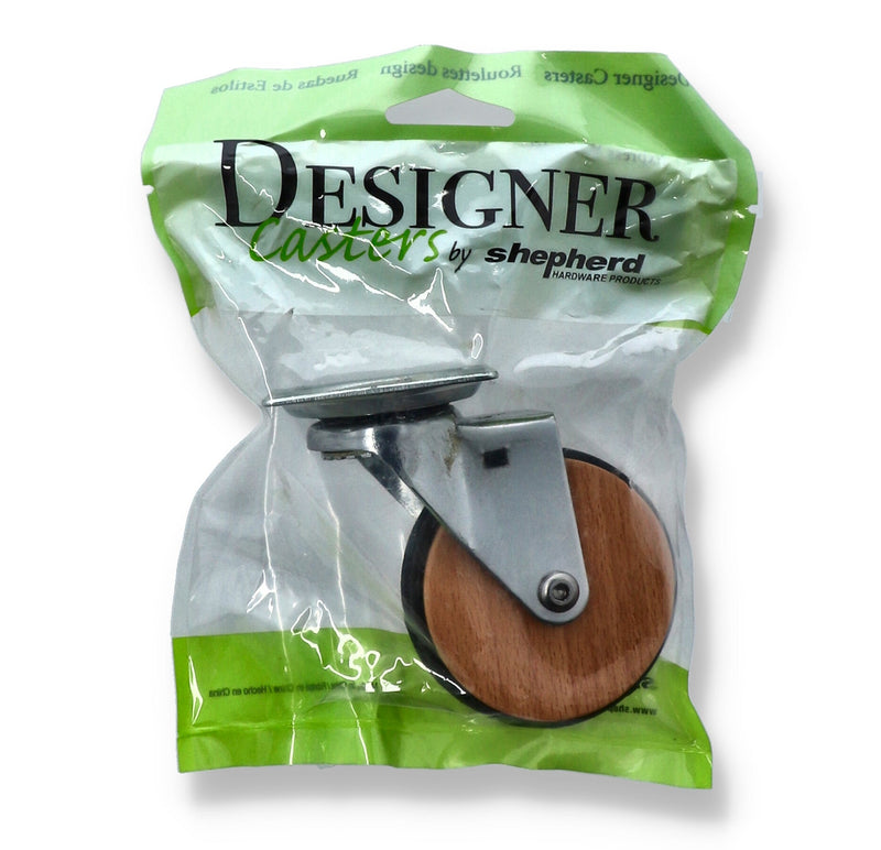 3'' DESIGNER SWIVEL TRUNK CASTER WOODEN