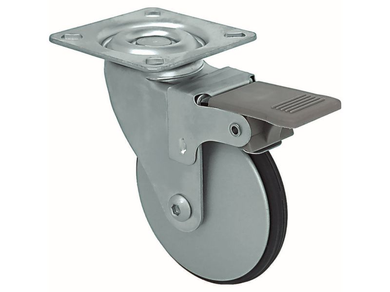 3'' DESIGNER SWIVEL CASTER WITH BRAKE-PETITE ALUMINUM