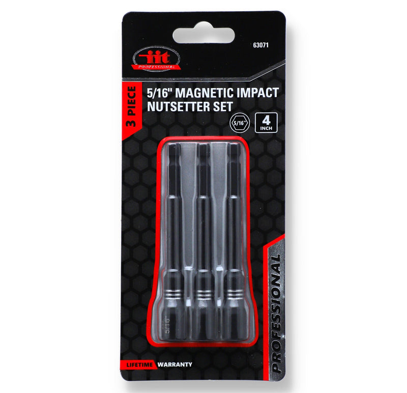 IIT PRO 3PK 4''x5/16'' MAGNETIC IMPACT NUTSETTER SET