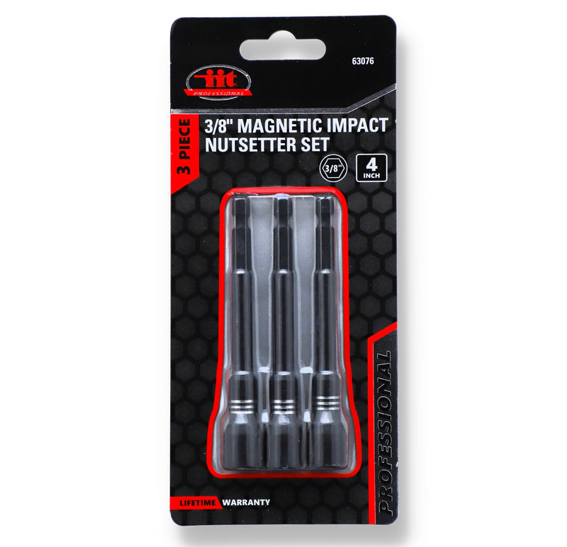 IIT PRO 3PK 4''x3/8'' MAGNETIC IMPACT NUTSETTER SET