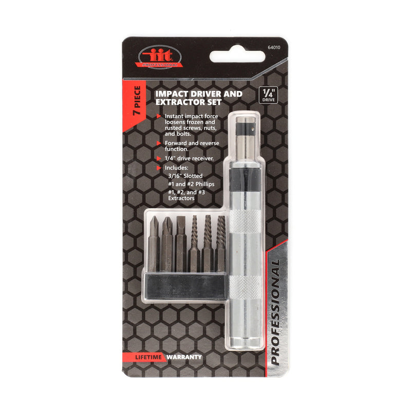 IIT PRO 7pc 1/4'' IMPACT DRIVER & EXTRACTOR