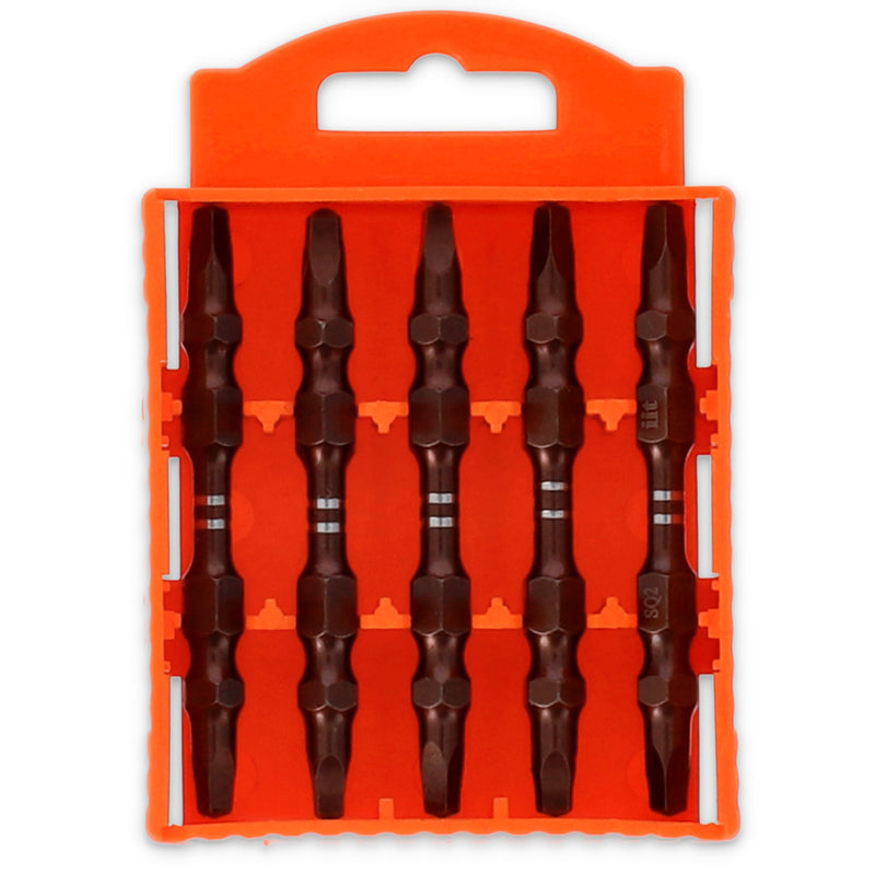IIT 10pc 65mm DOUBLE END SQ#2 IMPACT BITS S-2 STEEL