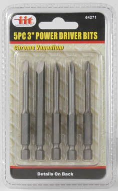 IIT 5pc 3'' POWER DRIVER BITS