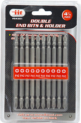 IIT 10pc 110mm DOUBLE END BIT #2PH