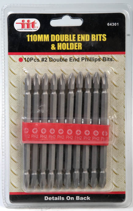 IIT 10pc 110mm DOUBLE END BIT #2PH