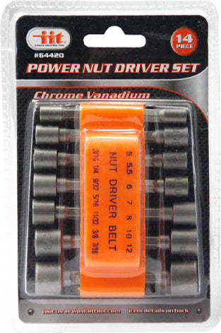IIT 14pc POWER NUT DRIVER BIT SET