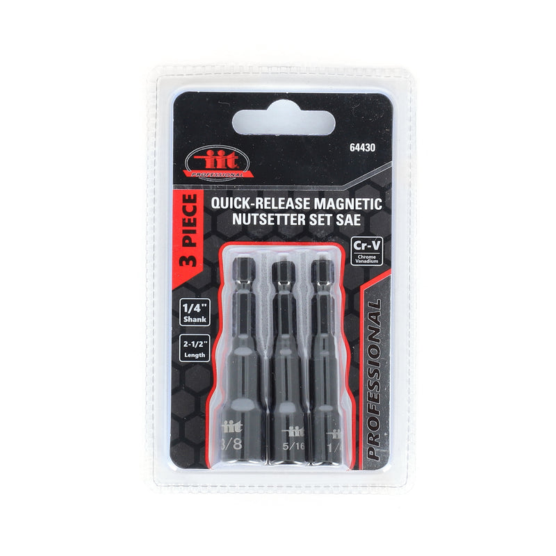 IIT PRO 3PC 2-1/2'' QUICK RELEASE MAGNETIC NUT SETTERS SAE