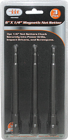 IIT 3pk 6'' X 1/4'' MAG NUT SETTERS