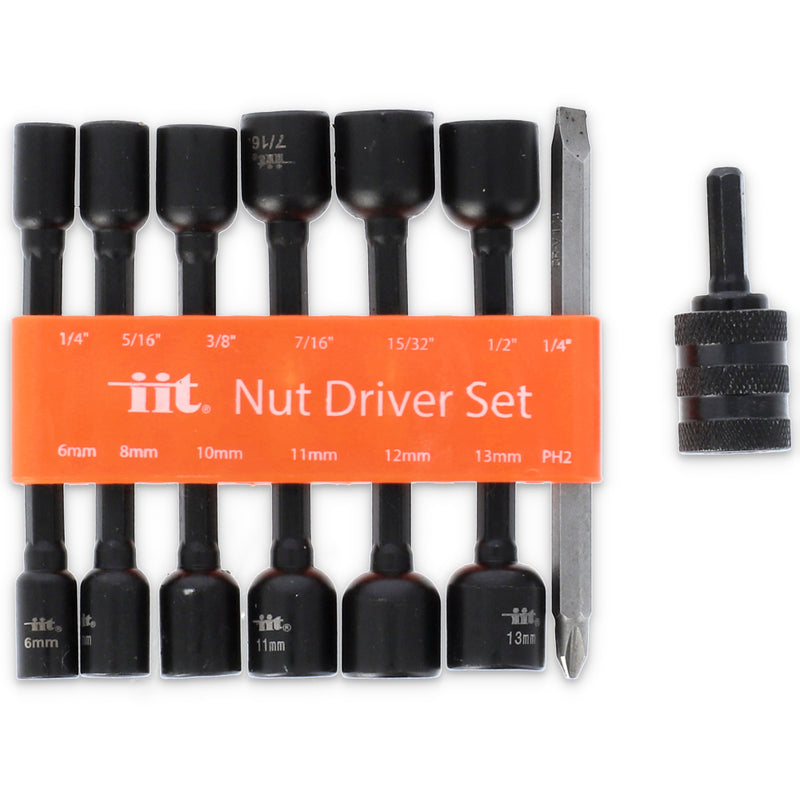 IIT 15pc MAG IMPACT NUT DRIVERS