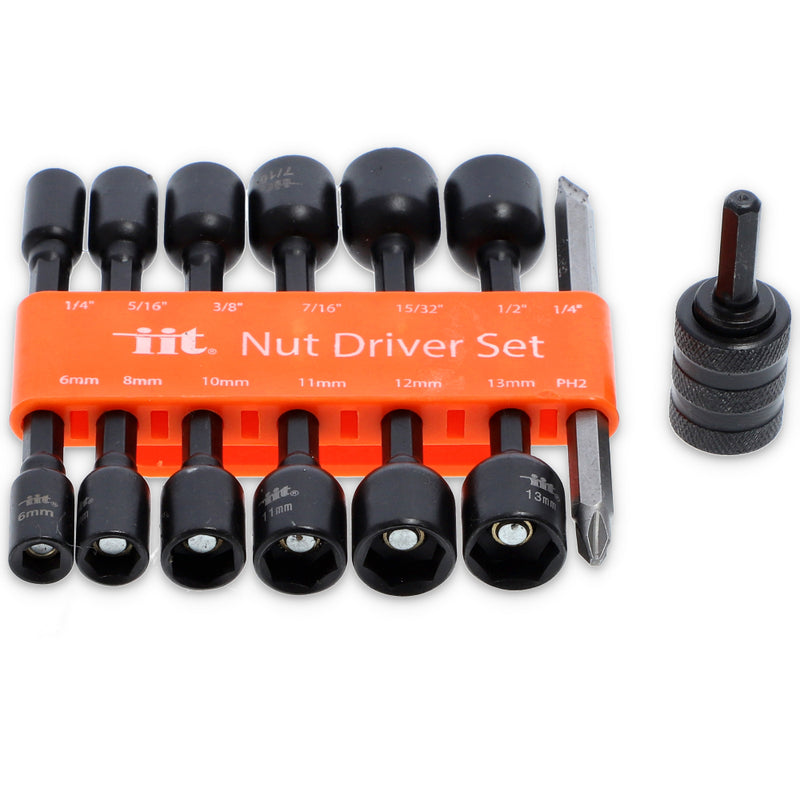 IIT 15pc MAG IMPACT NUT DRIVERS