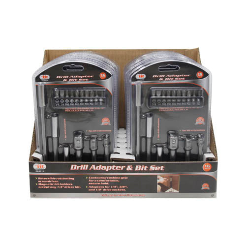 IIT 16pc DRILL ADAPTER & BIT SET