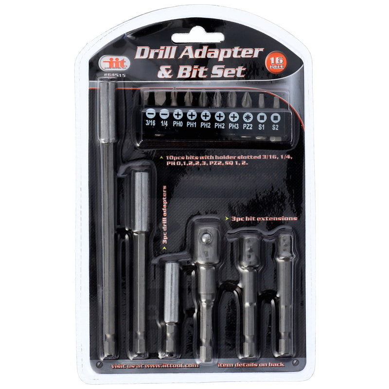 IIT 16pc DRILL ADAPTER & BIT SET